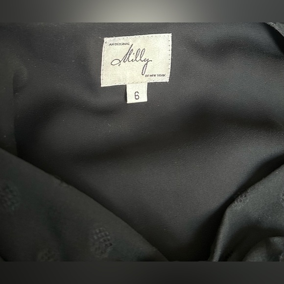 Milly of New York Black Silk Peekaboo Bow Dress Mini Elegant Sleeveless sz 6 - Picture 5 of 12